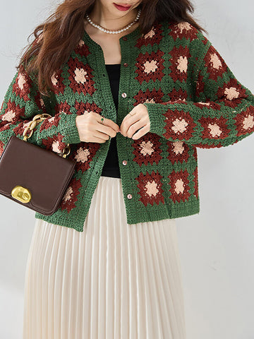 Airchics cardigans fleurie boutonnage femme mode